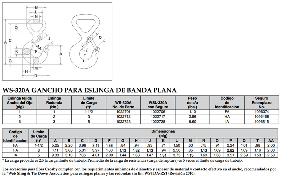 Gancho-para-slinga-de-banda-plana-WS-320A-tabla